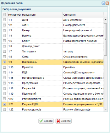 Налаштування журналу документа